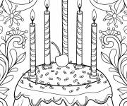 Coloriage G&acirc;teau avec des motifs complexes
