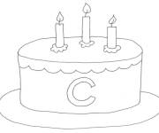 Coloriage et dessins gratuit G&acirc;teau avec la lettre C à imprimer