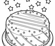 Coloriage G&acirc;teau avec un gla&ccedil;age diagonal