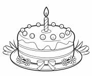 Coloriage G&acirc;teau avec un gla&ccedil;age lisse