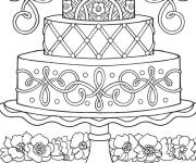 Coloriage G&acirc;teau chic