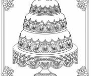 Coloriage G&acirc;teau chic de style vintage