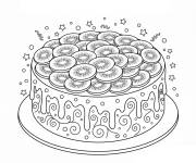 Coloriage G&acirc;teau d'anniversaire