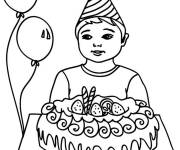 Coloriage G&acirc;teau d'anniversaire aux baies