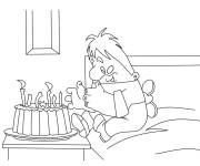Coloriage G&acirc;teau d'anniversaire de Carlson de cartoon