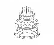 Coloriage G&acirc;teau d'anniversaire ordinaire