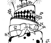 Coloriage G&acirc;teau d'anniversaire pour jeunes de 16 ans
