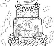 Coloriage G&acirc;teau d'Halloween