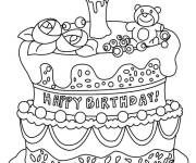 Coloriage G&acirc;teau d'un b&eacute;b&eacute;