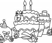 Coloriage G&acirc;teau de Angry Birds
