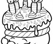 Coloriage G&acirc;teau de dessin anim&eacute; Shopkins