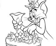 Coloriage G&acirc;teau de la s&eacute;rie Tom et Jerry