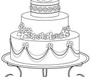 Coloriage G&acirc;teau de mariage