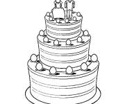Coloriage G&acirc;teau de mariage petite section
