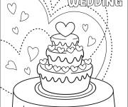 Coloriage G&acirc;teau de mariage pour les amoureux