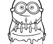 Coloriage G&acirc;teau de Minions