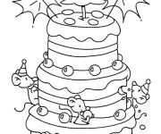 Coloriage G&acirc;teau de No&euml;l en noir et blanc