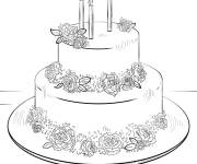 Coloriage G&acirc;teau d&eacute;taill&eacute;