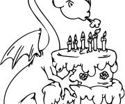 Coloriage G&acirc;teau du dragon