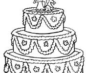 Coloriage G&acirc;teau du mariage facile