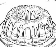 Coloriage G&acirc;teau en forme de beignet
