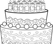 Coloriage G&acirc;teau en vecteur