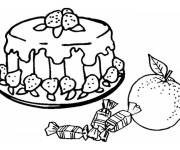 Coloriage G&acirc;teau et bonbons