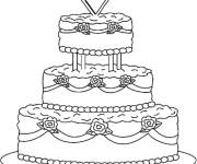 Coloriage G&acirc;teau &eacute;tag&eacute;