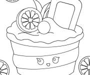 Coloriage G&acirc;teau kawaii au citron
