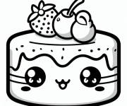 Coloriage G&acirc;teau kawaii mignon