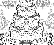 Coloriage G&acirc;teau majestueux