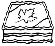 Coloriage et dessins gratuit G&acirc;teau pour c&eacute;l&eacute;brer la f&ecirc;te du Canada à imprimer