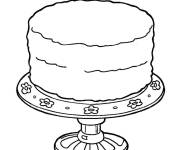 Coloriage G&acirc;teau sans d&eacute;coration