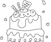 Coloriage G&acirc;teau sucr&eacute; et d&eacute;licieux