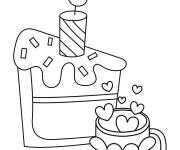 Coloriage G&acirc;teau sucr&eacute; festif