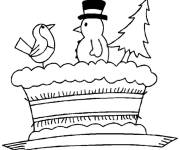 Coloriage G&acirc;teau sur le th&egrave;me du nouvel an