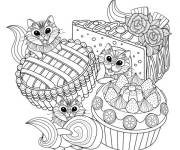 Coloriage G&acirc;teau zentangle
