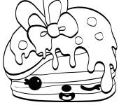 Coloriage et dessins gratuit G&acirc;teaux aux baies kawaii à imprimer