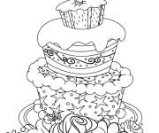 Coloriage Grand g&acirc;teau