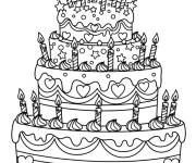 Coloriage Gros g&acirc;teau pour enfants