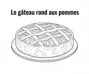 Coloriage Le g&acirc;teau rond aux pommes