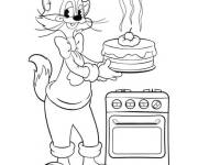 Coloriage et dessins gratuit L&eacute;opald pr&eacute;pare un G&acirc;teau à imprimer