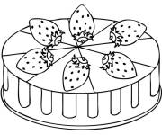 Coloriage et dessins gratuit Mini g&acirc;teau aux fraises à imprimer
