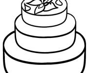 Coloriage et dessins gratuit Mod&egrave;le de G&acirc;teau à imprimer
