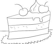 Coloriage et dessins gratuit Morceau de g&acirc;teau au crayon à imprimer