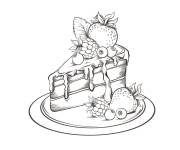 Coloriage Morceau de g&acirc;teau aux fruits