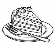 Coloriage Morceau de G&acirc;teau avec du gla&ccedil;age