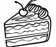 Coloriage Morceau de g&acirc;teau avec un gla&ccedil;age tourbillonnant