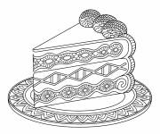 Coloriage Morceau de g&acirc;teau complexe
