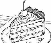 Coloriage Morceau de g&acirc;teau en ligne